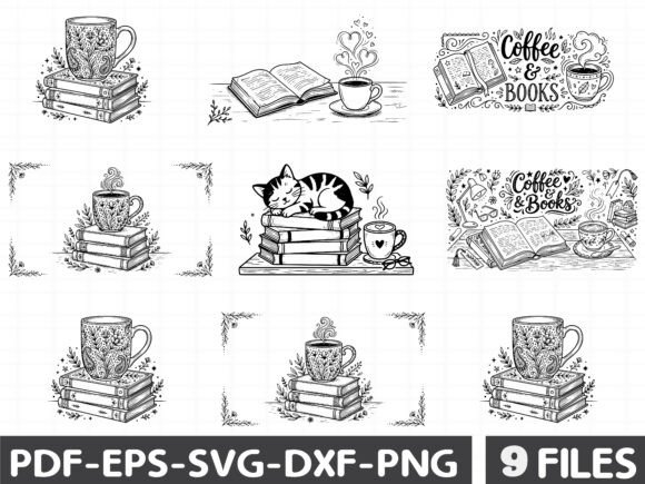 Coffee Books SVG Bundle: Graphics and Illustrations for Local Brands
