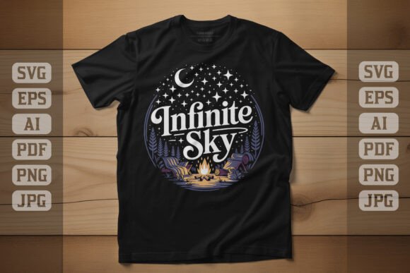 Infinite Sky Night Camping Design Graphics and T-Shirt Designs Review