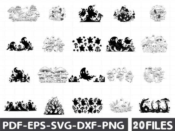 Mystical Black Ghost Mushrooms SVG: Graphics & Illustrations Review