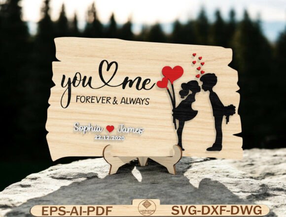Personalized Couple Wood Sign Laser Cut for Signs