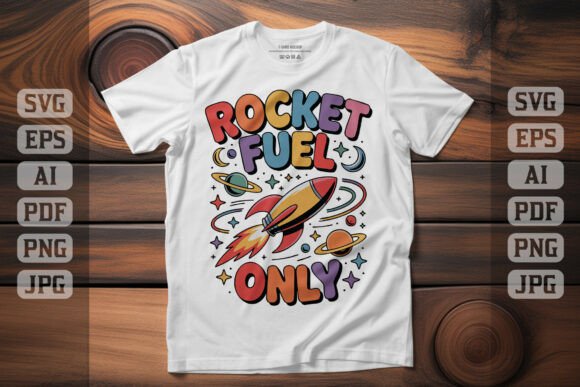 Rocket Fuel Only Space Energy Art Graphics for T-Shirt Designs
