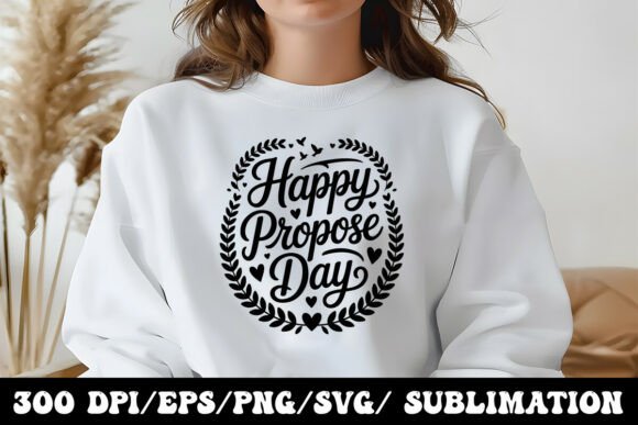 Romantic Happy Propose Day Calligraphy Graphics for T-Shirt Designs