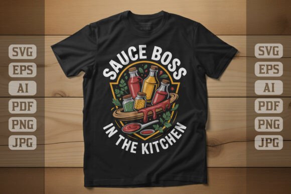 Sauce Boss in the Kitchen Chef Design Graphics and T-Shirt Designs