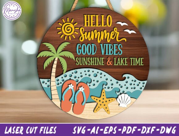 Summer Beach Door Sign Laser Cut File Review